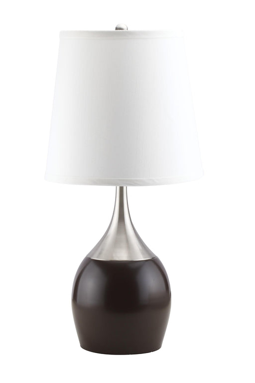 Willow Brushed Silver, Espresso Table Lamp - Marjories Furniture (Las Vegas, NV)