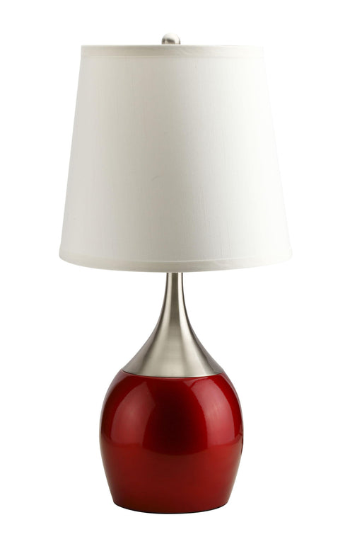 Willow Brushed Silver, Red Table Lamp - Marjories Furniture (Las Vegas, NV)
