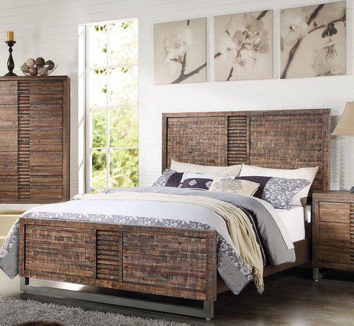 Acme Andria Queen Platform Bed in Reclaimed Oak 21290Q - Marjories Furniture (Las Vegas, NV)