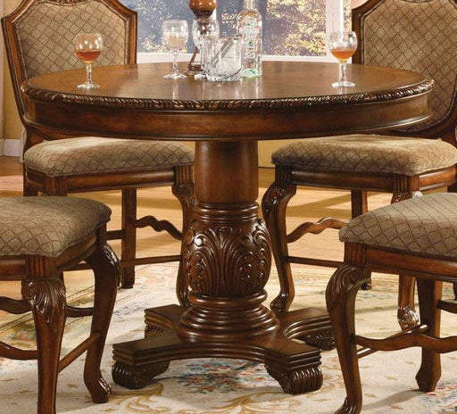 Acme Chateau De Ville Round Counter Height Pedestal Table in Cherry 04082 - Marjories Furniture (Las Vegas, NV)