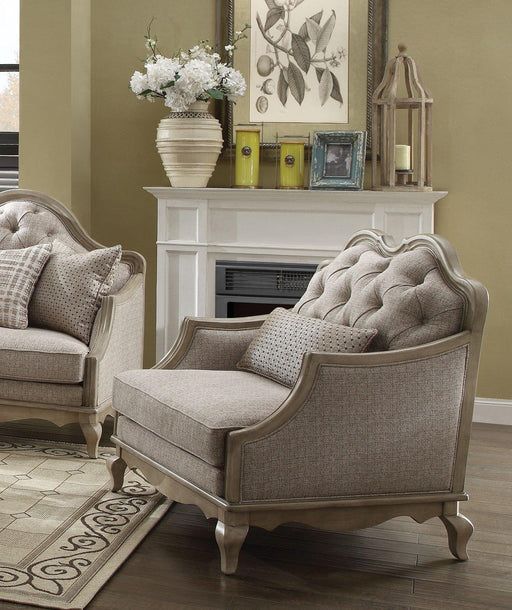 Acme Chelmsford Chair in Beige 56052 - Marjories Furniture (Las Vegas, NV)