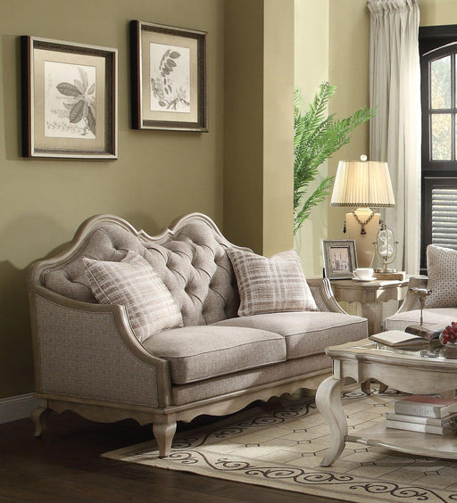 Acme Chelmsford Loveseat in Beige 56051 - Marjories Furniture (Las Vegas, NV)