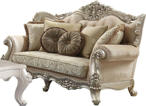 Acme Furniture Bently Loveseat with 5 Pillows in Champagne 50661 - Marjories Furniture (Las Vegas, NV)