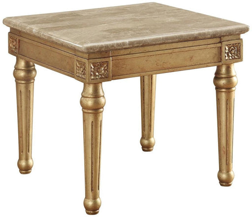 Acme Furniture Daesha End Table in Marble/Antique Gold 81717 - Marjories Furniture (Las Vegas, NV)