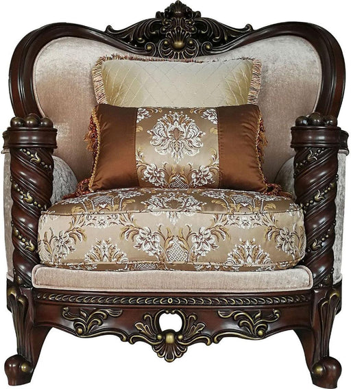 Acme Furniture Devayne Chair with 2 Pillows in Dark Walnut 50687 - Marjories Furniture (Las Vegas, NV)