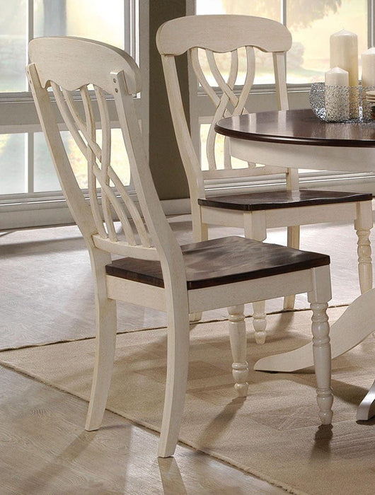 Acme Furniture Dylan Side Chair in Buttermilk and Oak (Set of 2) 70333 - Marjories Furniture (Las Vegas, NV)