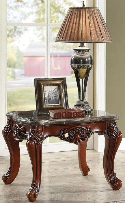 Acme Furniture Eustoma End Table in Marble/Walnut 83067 - Marjories Furniture (Las Vegas, NV)