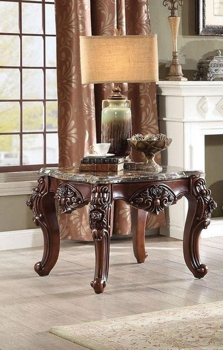 Acme Furniture Forsythia End Table in Marble/Walnut 83072 - Marjories Furniture (Las Vegas, NV)