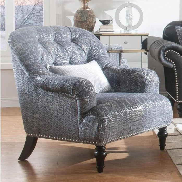 Acme Furniture Gaura Chair in Dark Gray Velvet 53092 - Marjories Furniture (Las Vegas, NV)