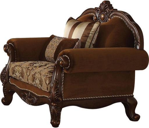 Acme Furniture Jardena Chair with 2 Pillows in Cherry Oak 50657 - Marjories Furniture (Las Vegas, NV)