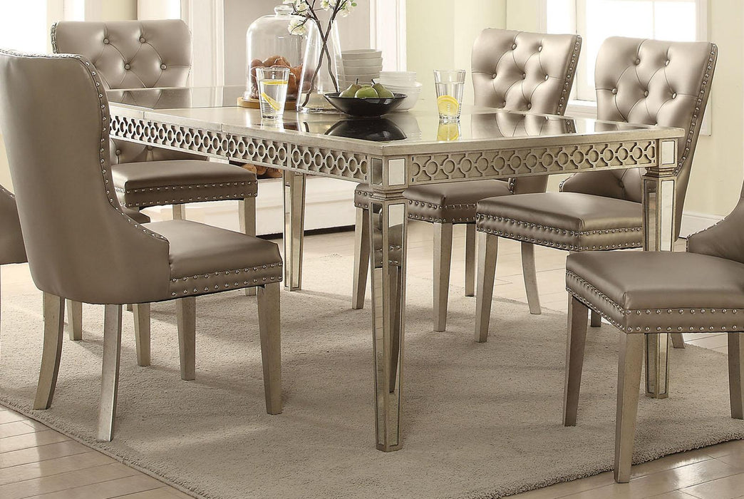 Acme Furniture Kacela Dining Table in Mirror and Champagne 72155 - Marjories Furniture (Las Vegas, NV)
