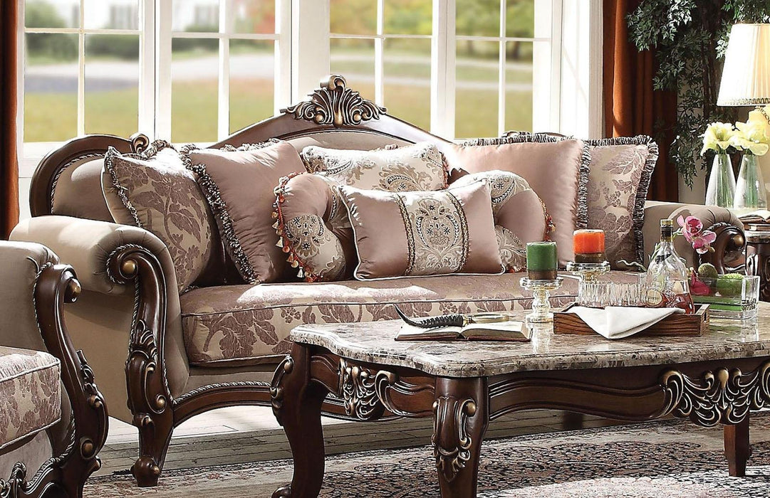 Acme Furniture Mehadi Sofa with 8 Pillows in Walnut 50690 - Marjories Furniture (Las Vegas, NV)