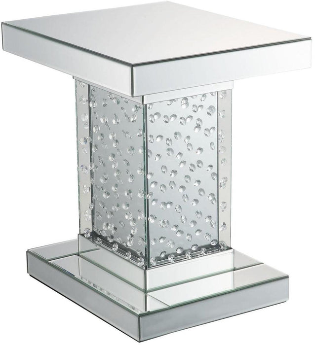 Acme Furniture Nysa End Table in Mirrored & Faux Crystals 80284 - Marjories Furniture (Las Vegas, NV)
