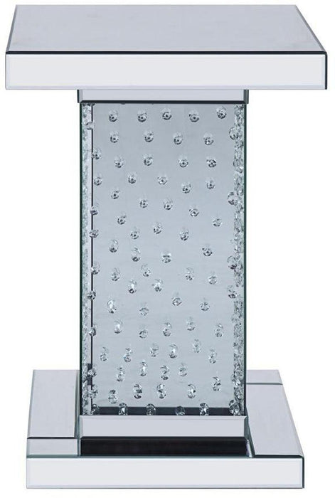 Acme Furniture Nysa End Table in Mirrored & Faux Crystals 81412 - Marjories Furniture (Las Vegas, NV)