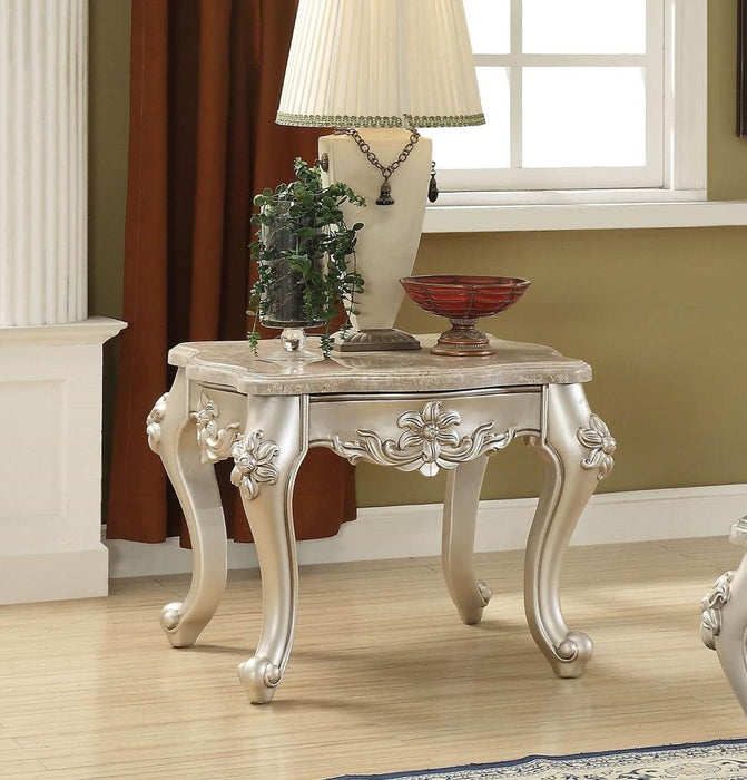 Acme Furniture Ranita End Table with Marble Top in Champagne 81042 - Marjories Furniture (Las Vegas, NV)