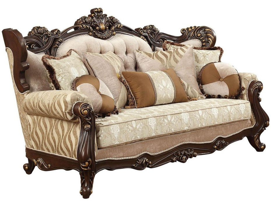 Acme Furniture Shalisa Sofa with 7 Pillows in Walnut 51050 - Marjories Furniture (Las Vegas, NV)