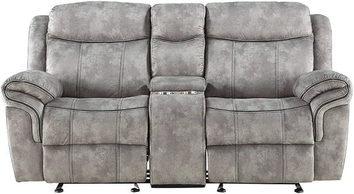 Acme Furniture Zubaida Motion Loveseat with Console in 2-Tone Gray Velvet 55026 - Marjories Furniture (Las Vegas, NV)