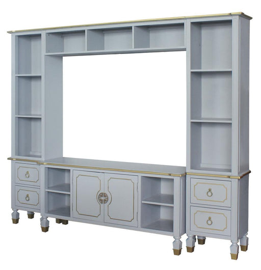 ACME House Marchese Entertainment Center with TV Stand in Pearl Gray 91990 - Marjories Furniture (Las Vegas, NV)
