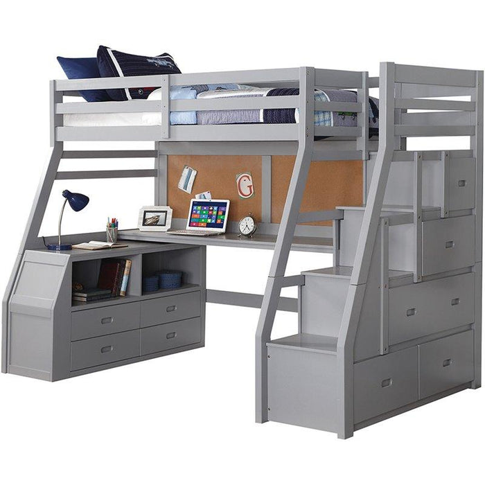 Acme Jason II Twin Loft Bed & Ladder in Gray 37445 - Marjories Furniture (Las Vegas, NV)