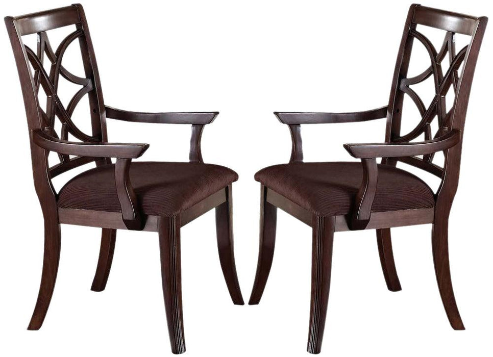 Acme Keenan Dining Arm Chairs (Set of 2) in Dark Walnut 60258 - Marjories Furniture (Las Vegas, NV)