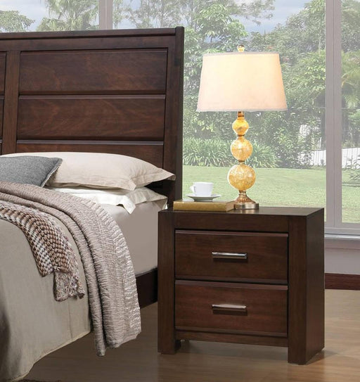 Acme Oberreit 2 Drawer Nightstand in Walnut 25793 - Marjories Furniture (Las Vegas, NV)