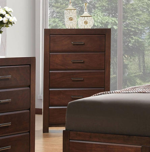 Acme Oberreit 5 Drawer Chest in Walnut 25796 - Marjories Furniture (Las Vegas, NV)