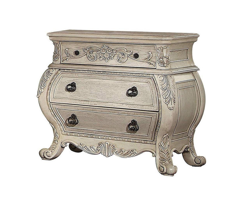 Acme Ragenardus Nightstand in Antique White 27013 - Marjories Furniture (Las Vegas, NV)