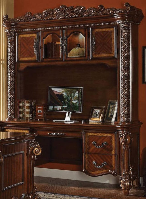 Acme Vendome Bookcase with Intricate Carving Design in Cherry 92128 - Marjories Furniture (Las Vegas, NV)