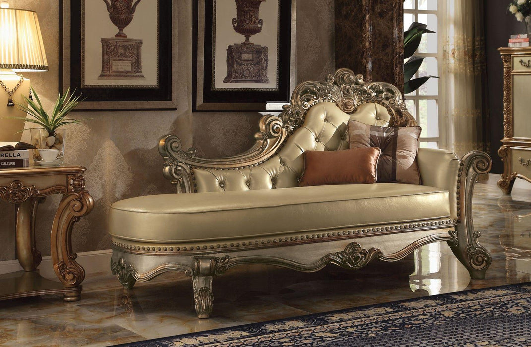 Acme Vendome Chaise in Gold Patina 96485 - Marjories Furniture (Las Vegas, NV)