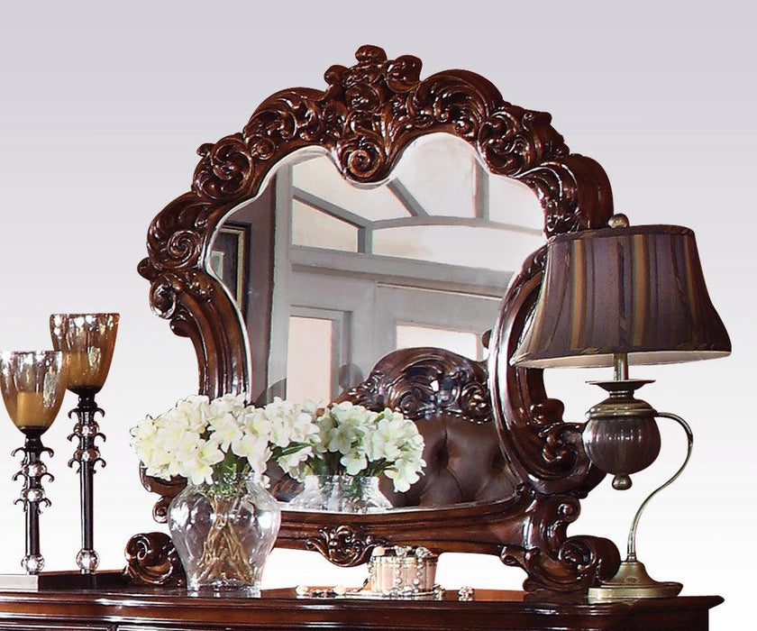 Acme Vendome Landscape Mirror with Intricate Details in Cherry 22004 - Marjories Furniture (Las Vegas, NV)