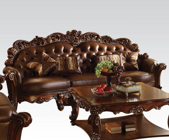 Acme Vendome Oversized Sofa with 4 Pillows in Cherry 52000 - Marjories Furniture (Las Vegas, NV)