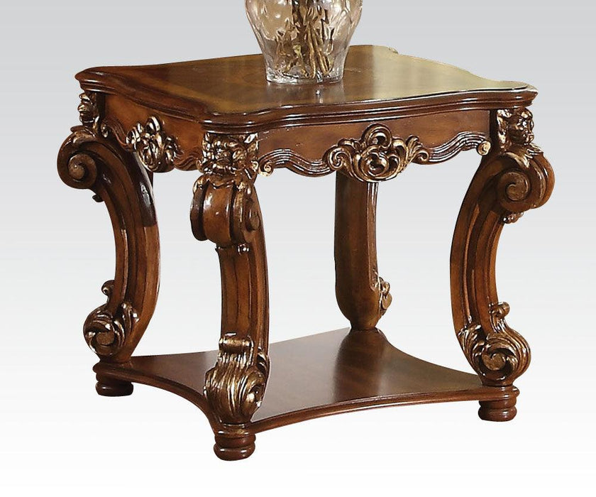 Acme Vendome Square End Table in Cherry 82001 - Marjories Furniture (Las Vegas, NV)