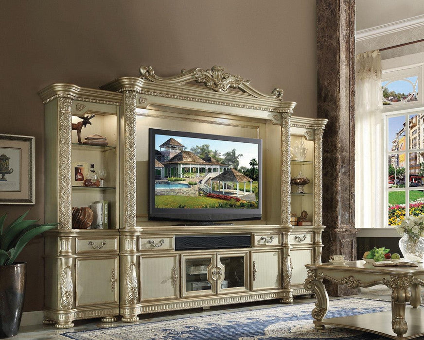 Acme Vendome TV Console in Gold Patina 91313 - Marjories Furniture (Las Vegas, NV)