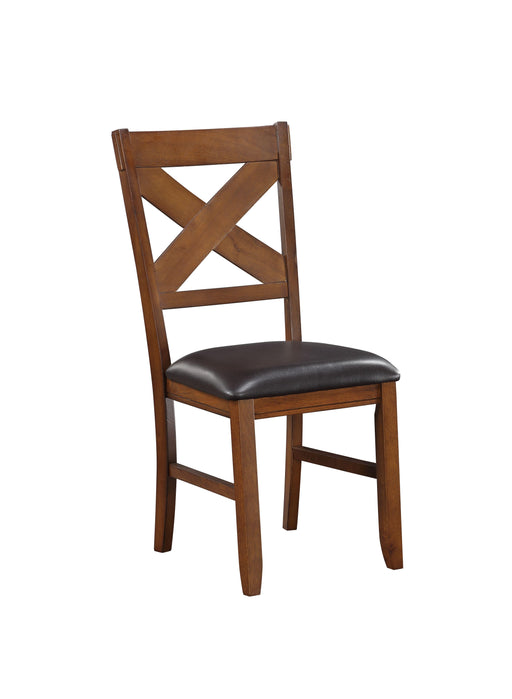 Apollo Espresso PU & Walnut Side Chair - Marjories Furniture (Las Vegas, NV)