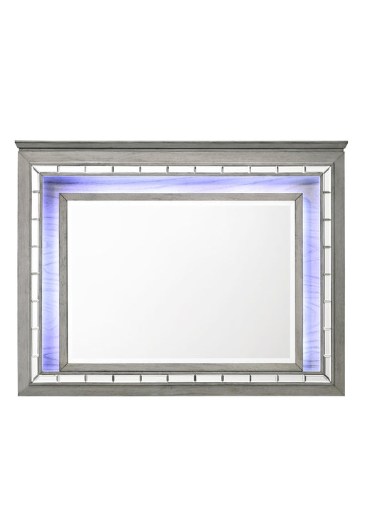 Antares Light Gray Oak Mirror (LED) - Marjories Furniture (Las Vegas, NV)