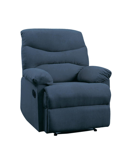 Arcadia Blue Woven Fabric Recliner (Motion) - Marjories Furniture (Las Vegas, NV)