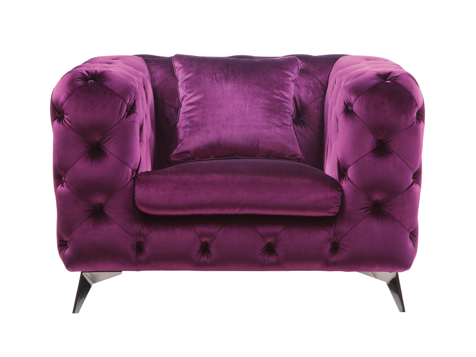 Atronia Purple Fabric Chair - Marjories Furniture (Las Vegas, NV)