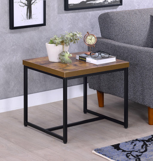 Bob Weathered Oak & Black End Table - Marjories Furniture (Las Vegas, NV)