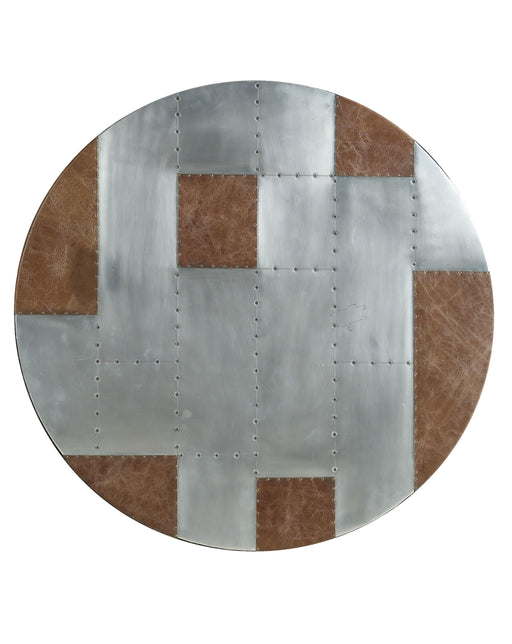 Brancaster Retro Brown Top Grain Leather & Aluminum Bar Table - Marjories Furniture (Las Vegas, NV)