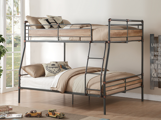 Brantley II Sandy Black & Dark Bronze Hand-Brushed Full XL/Queen Bunk Bed - Marjories Furniture (Las Vegas, NV)