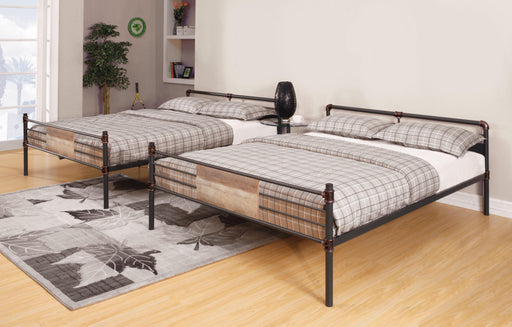 Brantley Sandy Black & Dark Bronze Hand-Brushed Bunk Bed (Queen/Queen) - Marjories Furniture (Las Vegas, NV)