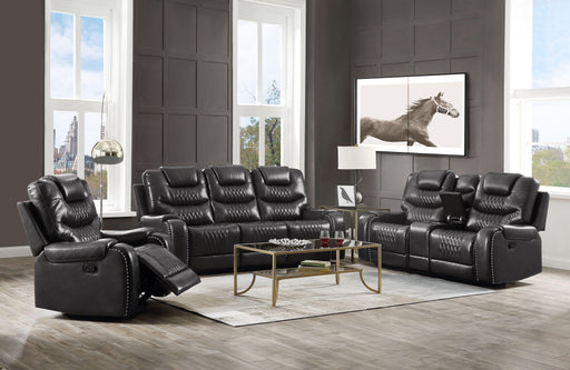 Braylon Magnetite PU Sofa (Motion) - Marjories Furniture (Las Vegas, NV)
