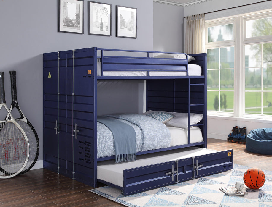 Cargo Blue Bunk Bed (Full/Full) - Marjories Furniture (Las Vegas, NV)
