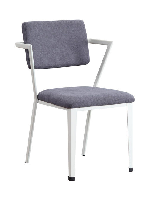 Cargo Gray Fabric & White Chair - Marjories Furniture (Las Vegas, NV)