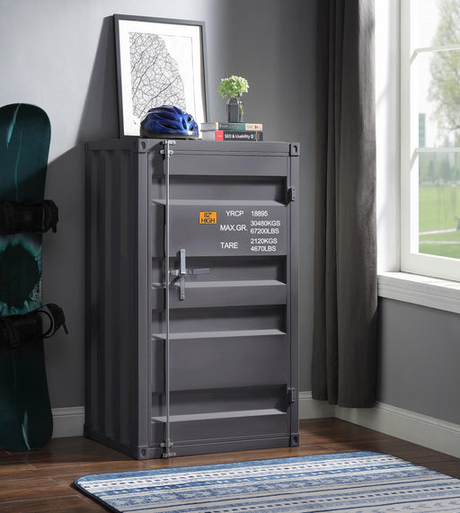 Cargo Gunmetal Chest (Single Door) - Marjories Furniture (Las Vegas, NV)