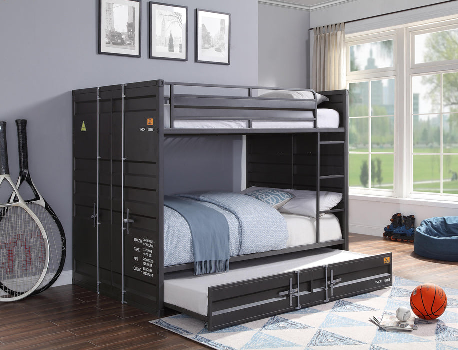 Cargo Gunmetal Bunk Bed (Full/Full) - Marjories Furniture (Las Vegas, NV)
