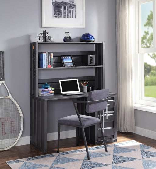 Cargo Gunmetal Desk & Hutch - Marjories Furniture (Las Vegas, NV)