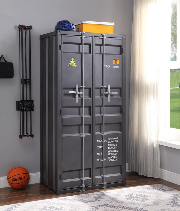 Cargo Gunmetal Wardrobe (Double Door) - Marjories Furniture (Las Vegas, NV)