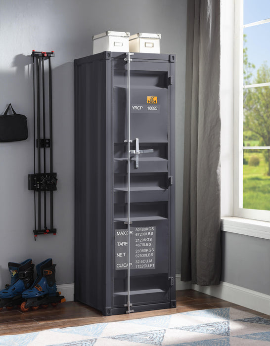 Cargo Gunmetal Wardrobe (Single Door) - Marjories Furniture (Las Vegas, NV)