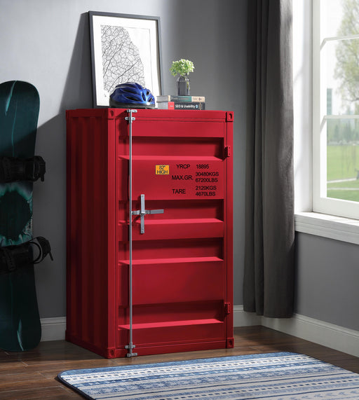 Cargo Red Chest (Single Door) - Marjories Furniture (Las Vegas, NV)